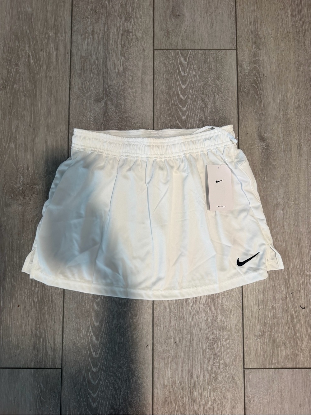 Nike White Women's Athletic Skort with Black Swoosh